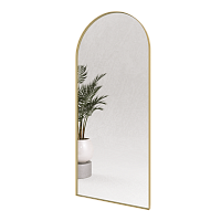 Арочное зеркало в золотой металлической раме «Глинт» 180 см — фото 4