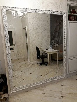 Зеркало «Астус»  Белая с Серебром